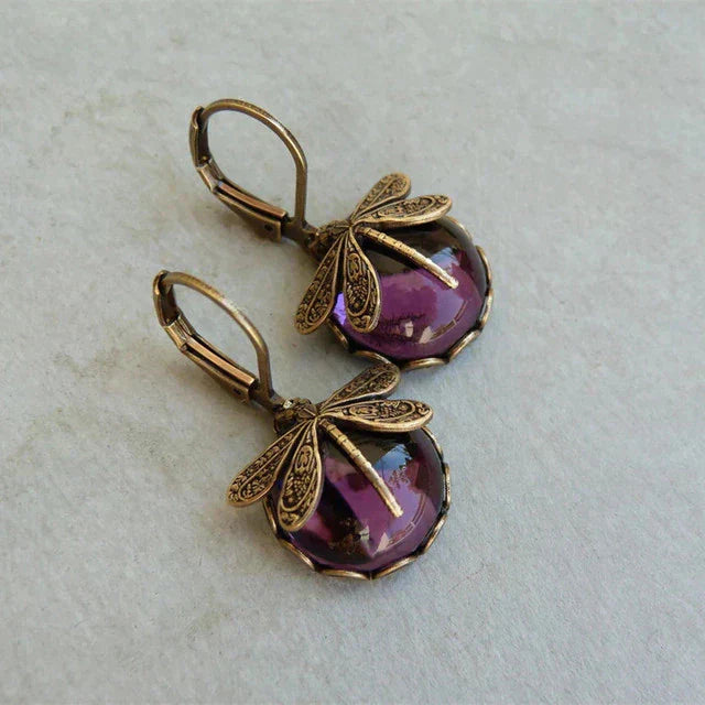 Antique Gold Butterfly Earrings