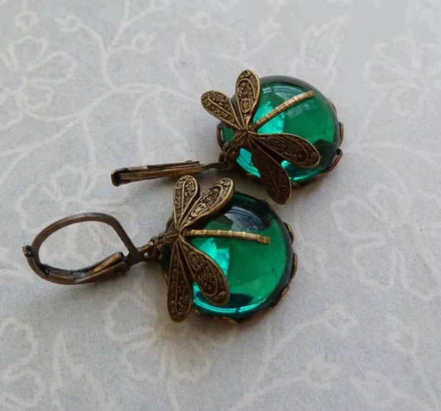 Antique Gold Butterfly Earrings