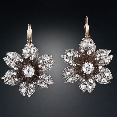 Vintage Style Crystal Flower Earrings