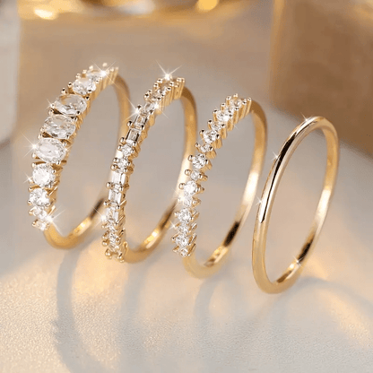 Stacking Rings with 14k Gold Zirconia