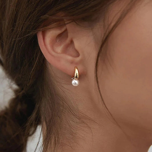 Unique Gold Pearl Earrings