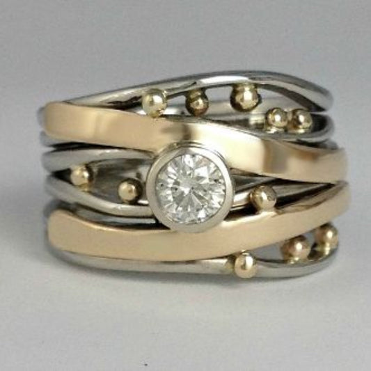 Deborah - Vintage Gold Plated Zirconia Ring