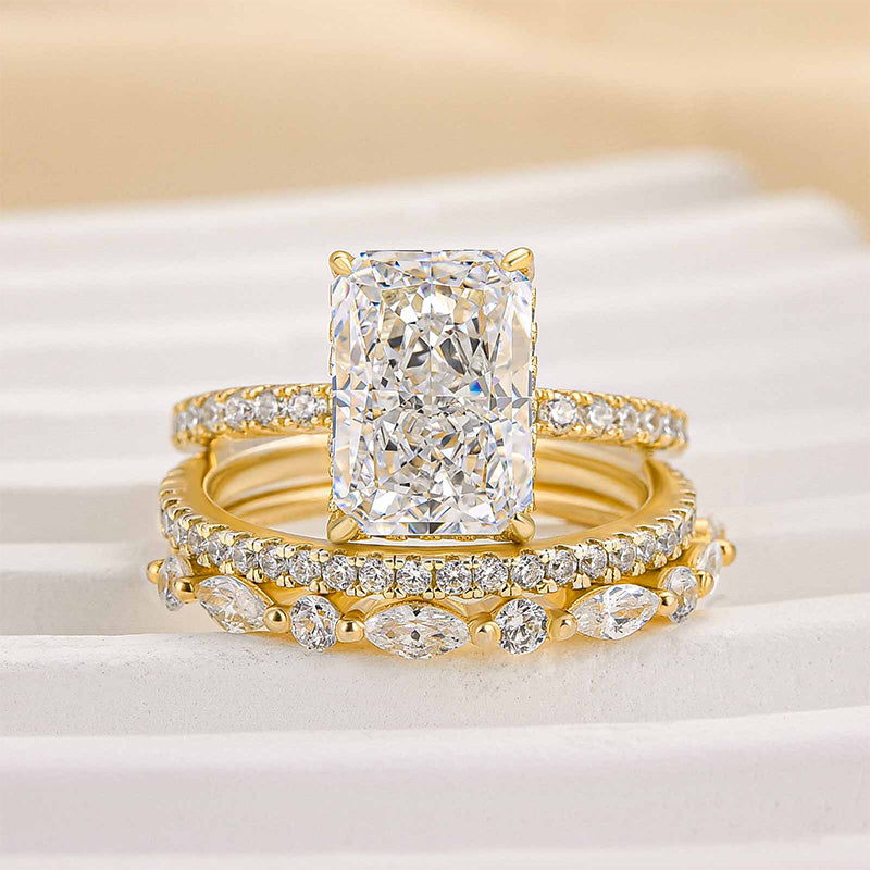 Jaily™ | 18K Gold 3PC Wedding Ring Set