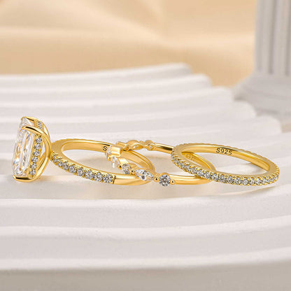 Jaily™ | 18K Gold 3PC Wedding Ring Set