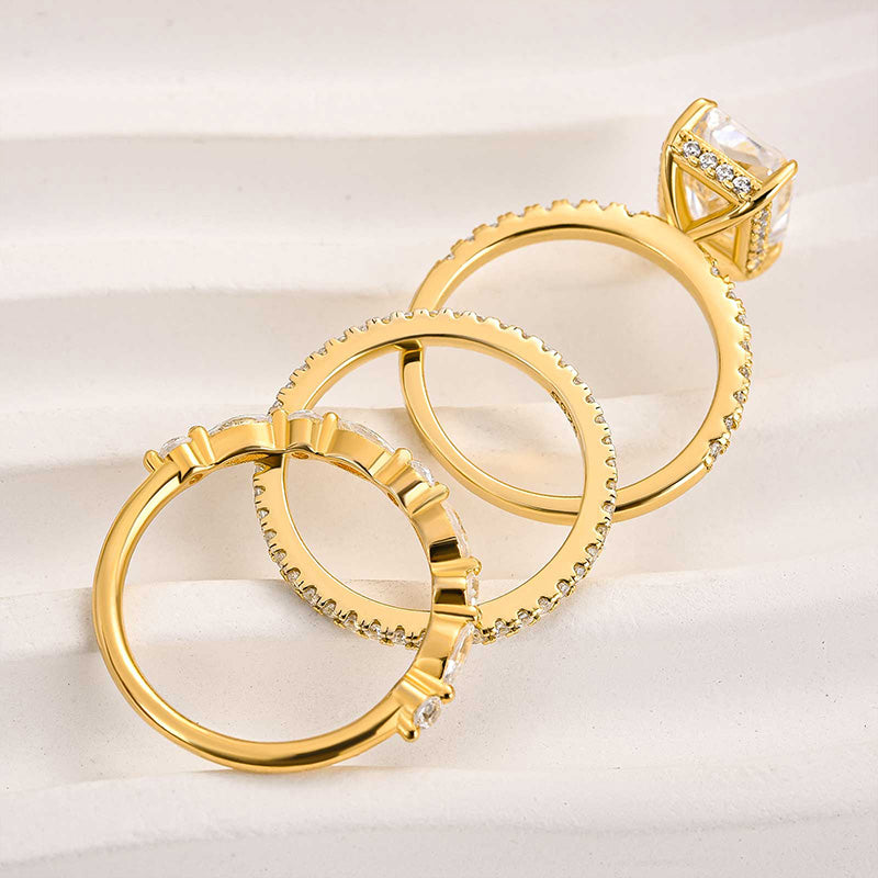 Jaily™ | 18K Gold 3PC Wedding Ring Set
