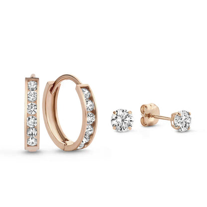Brillane™ | 14K Gold Stone Earrings Set