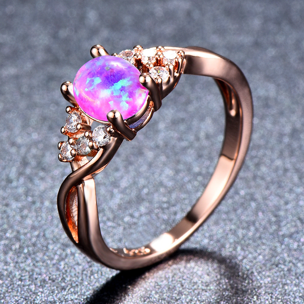 Sylva Moonhart White Ring | Rose Gold