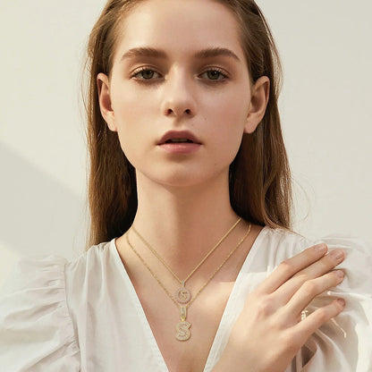 Initiale™ | 18K Gold Moissanite Letter Necklace Set