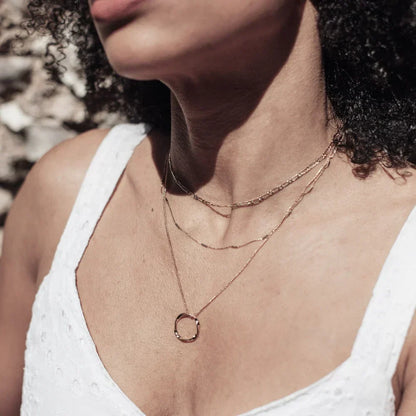 Circa™ | 18K Gold Open Circle Three Row Necklace