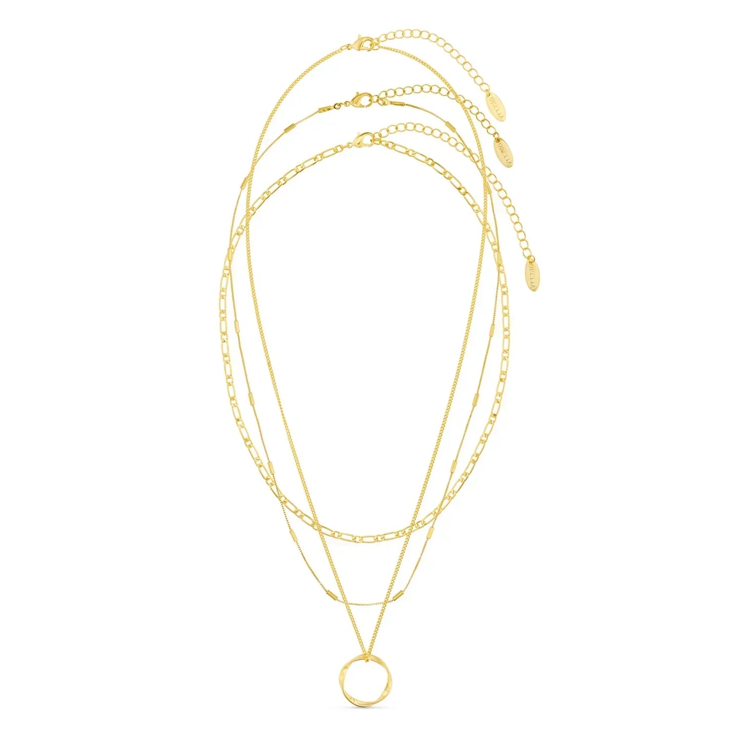 Circa™ | 18K Gold Open Circle Three Row Necklace