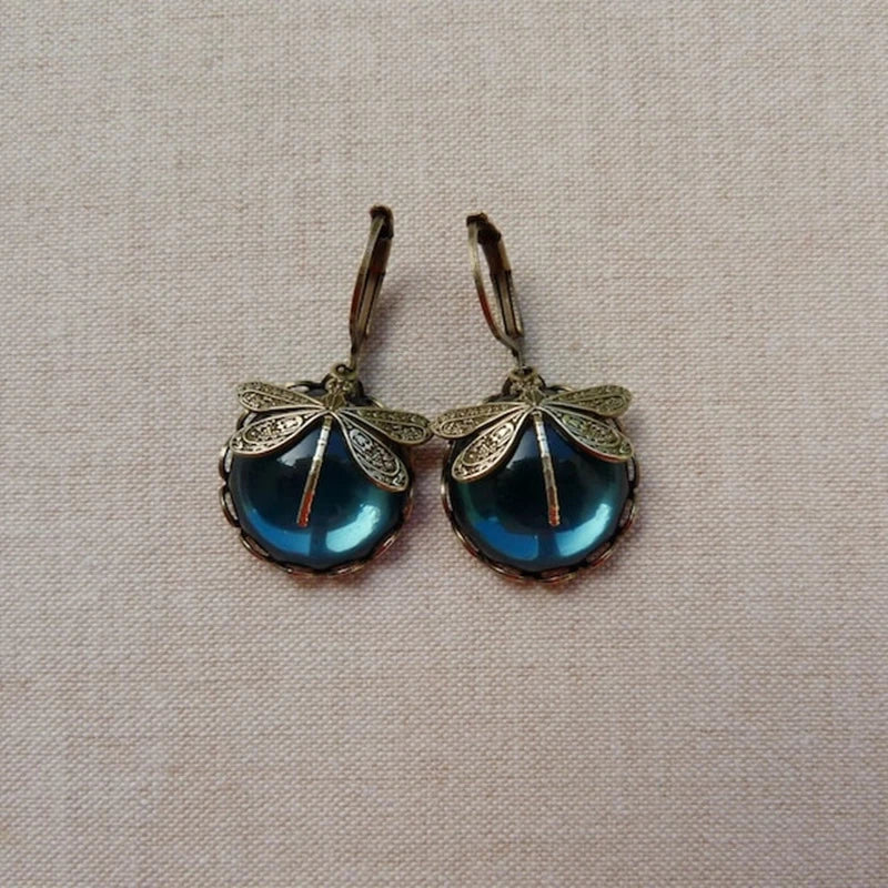 Antique Gold Butterfly Earrings