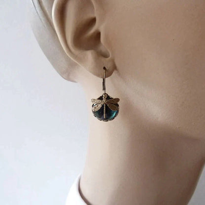 Antique Gold Butterfly Earrings