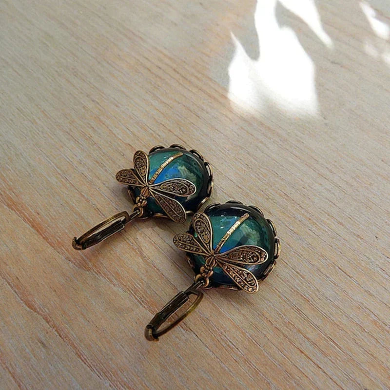 Antique Gold Butterfly Earrings