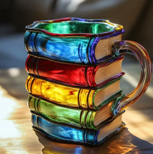 Handcrafted Colorful Book Mug