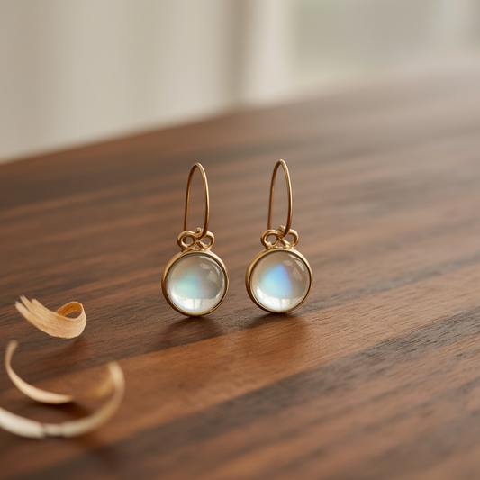 Vintage Green Moonstone Earrings