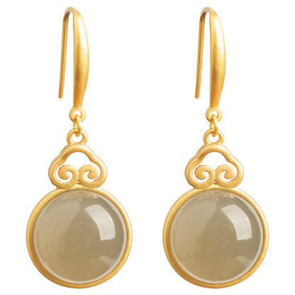 Vintage Green Moonstone Earrings