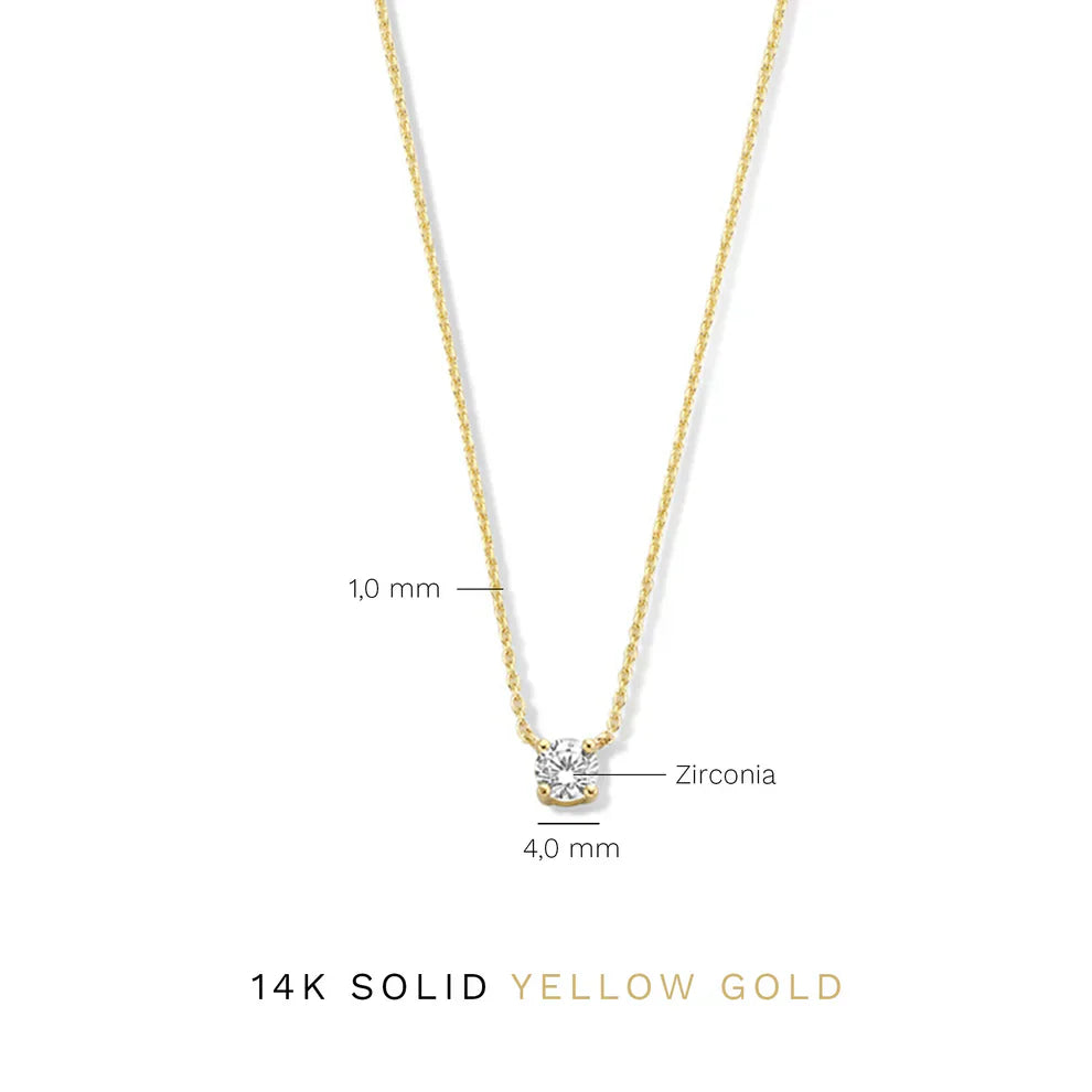 Clea™ | 14K Gold Moissanite Stone Necklace