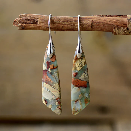 Unique Earrings Made of Natural Stone