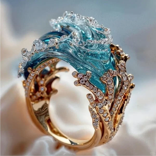 Ring with Pearl and Crystal – Unique